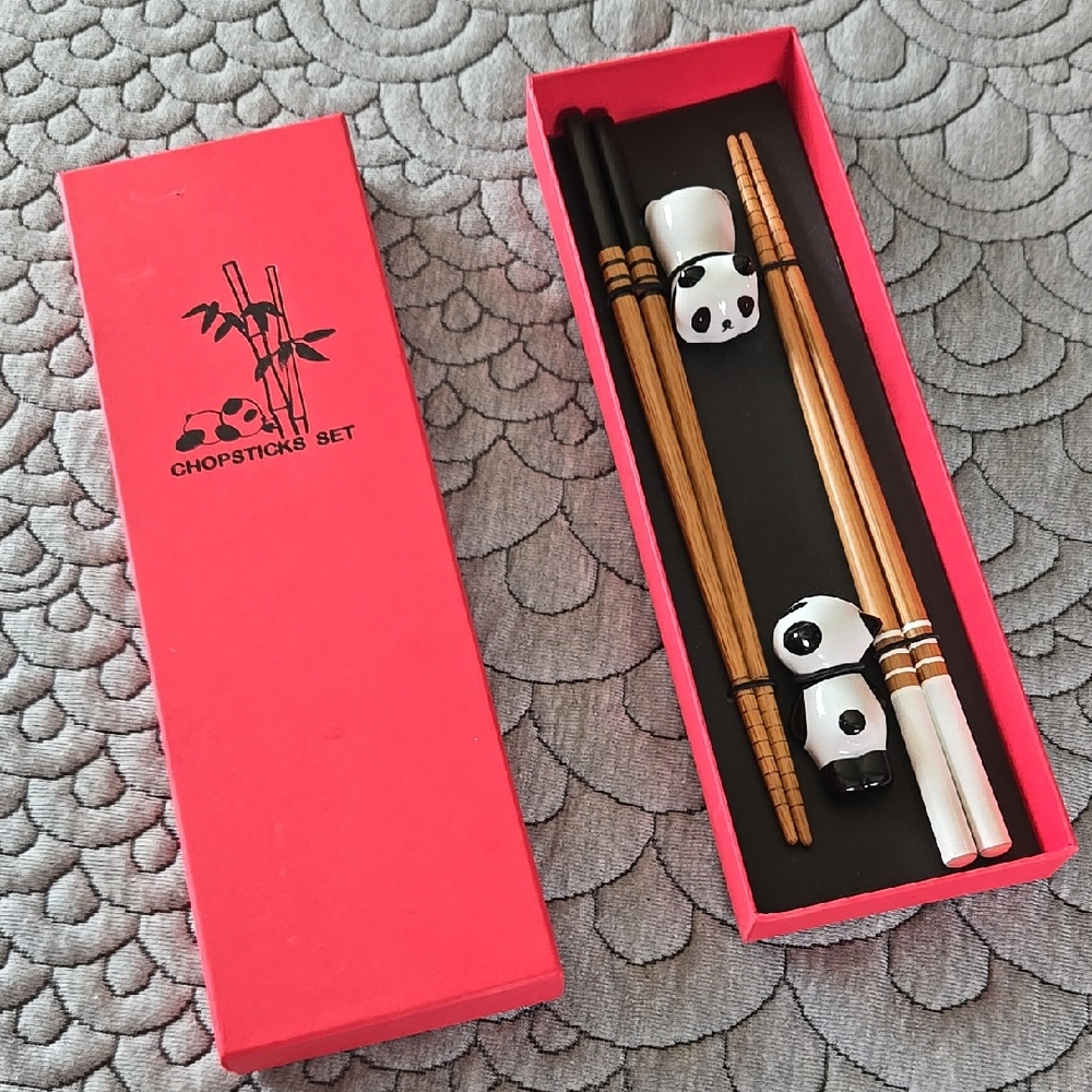 Panda Chopsticks Set with Holder